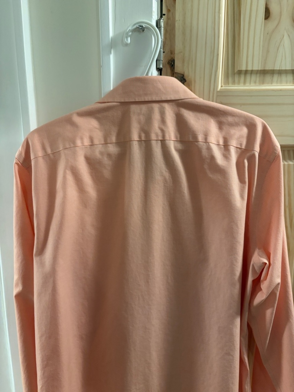 Banana Republic L(Tall) Men's Light Peach Long-Sleeve Dress Shirt - Picture 9 of 14